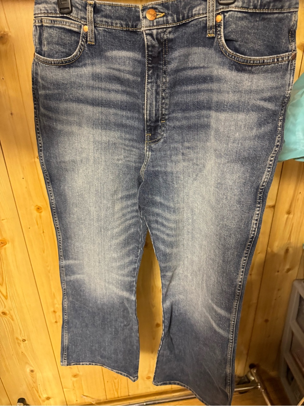 Blue Washed Denim Jeans - Classic Straight Fit